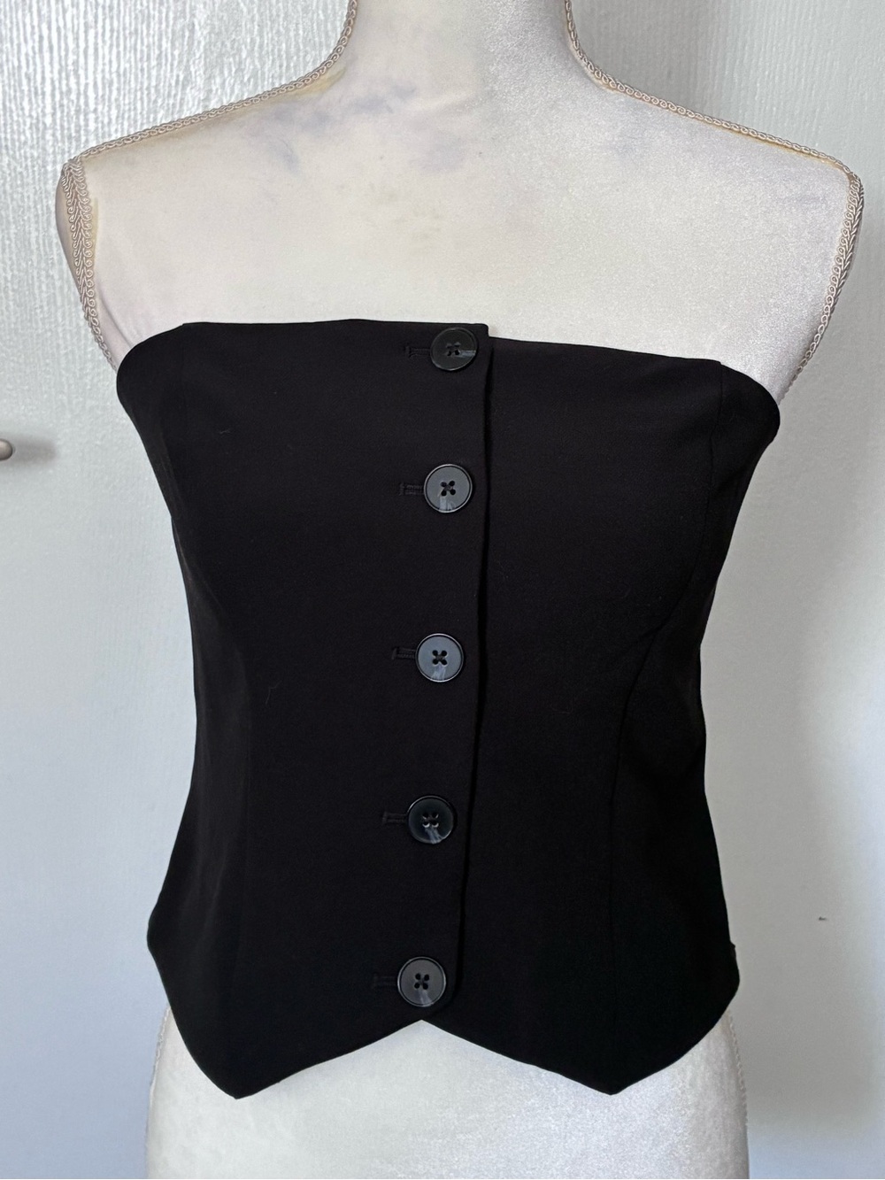 Express Strapless Black Button-Front Women’s Dress